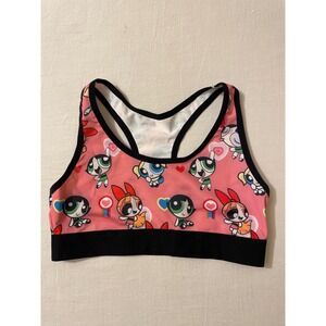 Powerpuff Girls Sports Bra Size Small Cute Cartoon Print Athletic Top Activewear